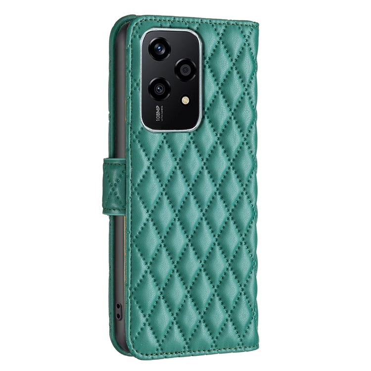 For Honor 200 Lite Global Diamond Lattice Wallet Flip Leather Phone Case(Green) - Honor Cases by buy2fix | Online Shopping UK | buy2fix