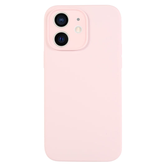 For iPhone 12 Pure Color Liquid Silicone Fine Pore Phone Case(Grey Pink) - iPhone 12 / 12 Pro Cases by buy2fix | Online Shopping UK | buy2fix