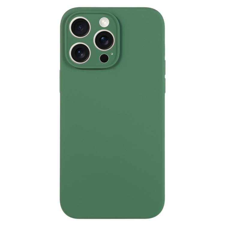 For iPhone 16 Pro Max Pure Color Liquid Silicone Fine Pore Phone Case(Clover Green) - iPhone 16 Pro Max Cases by buy2fix | Online Shopping UK | buy2fix