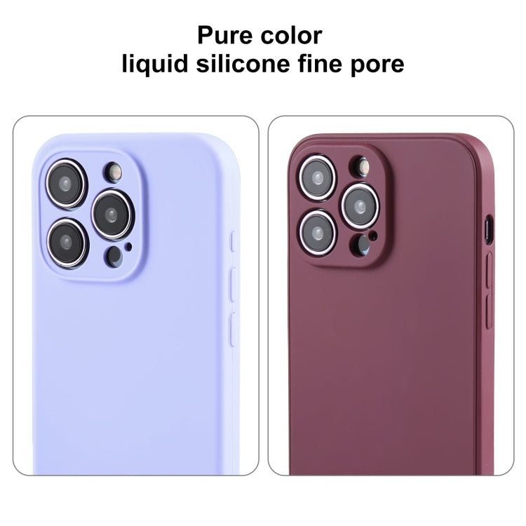 For iPhone 15 Pro Pure Color Liquid Silicone Fine Pore Phone Case(Plum) - iPhone 15 Pro Cases by buy2fix | Online Shopping UK | buy2fix