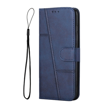 For Motorola Moto G Power 2024 Stitching Calf Texture Buckle Leather Phone Case(Blue) - Motorola Cases by buy2fix | Online Shopping UK | buy2fix