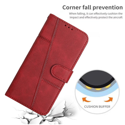 For Motorola Moto G Stylus 5G 2024 Stitching Calf Texture Buckle Leather Phone Case(Red) - Motorola Cases by buy2fix | Online Shopping UK | buy2fix