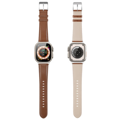 For Apple Watch 9 41mm DUX DUCIS YS Series Genuine Leather Watch Band(Brown) - Watch Bands by DUX DUCIS | Online Shopping UK | buy2fix