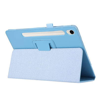 For Samsung Galaxy Tab S9 Ultra Litchi Texture Leather Tablet Case with Holder(Sky Blue) - Other Galaxy Tab PC by buy2fix | Online Shopping UK | buy2fix