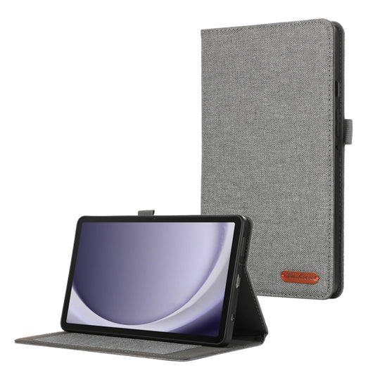 For Samsung Galaxy Tab A9 Horizontal Flip TPU + Fabric PU Leather Tablet Case(Grey) - Galaxy Tab A9 by buy2fix | Online Shopping UK | buy2fix