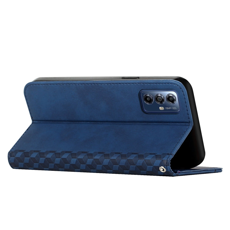 For Motorola Moto G Play 2024 Diamond Splicing Skin Feel Magnetic Leather Phone Case(Blue) - Motorola Cases by buy2fix | Online Shopping UK | buy2fix