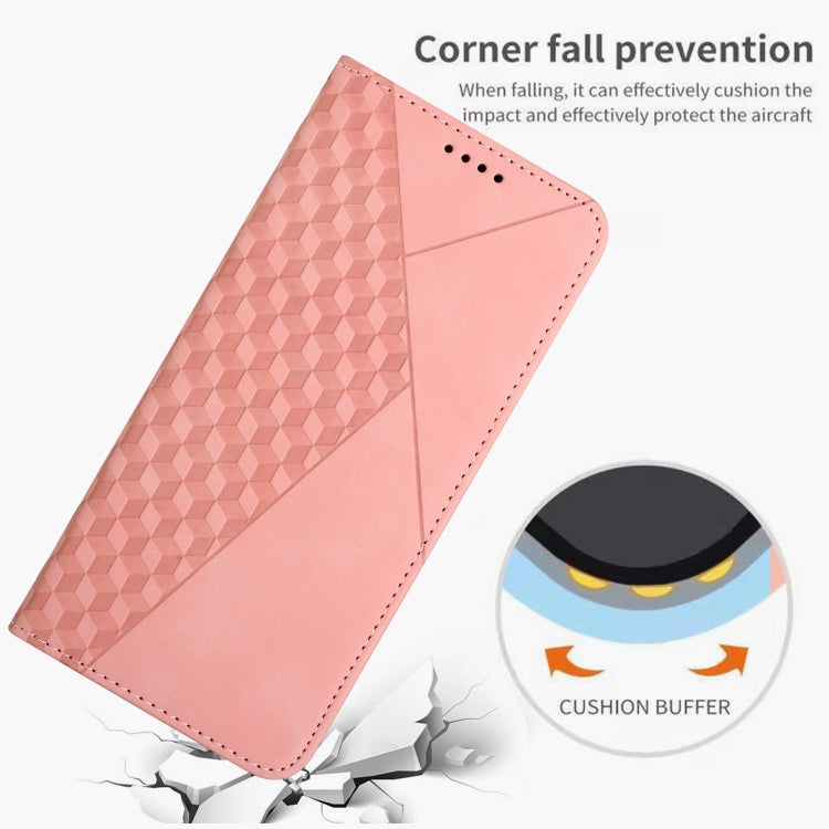 For Motorola Moto G Power 5G 2024 Diamond Splicing Skin Feel Magnetic Leather Phone Case(Rose Gold) - Motorola Cases by buy2fix | Online Shopping UK | buy2fix