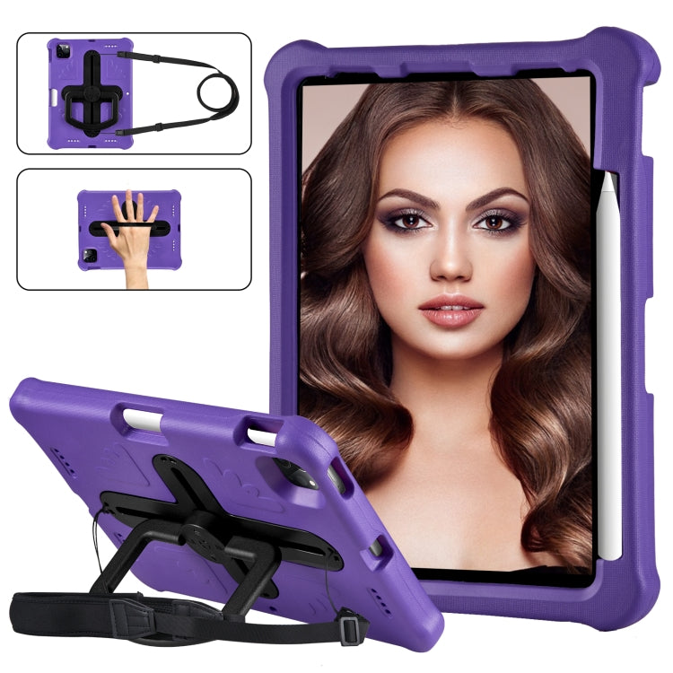 For iPad Air 11 2024 Shield 360 Rotation Handle EVA Shockproof PC Tablet Case(Purple Black) - iPad Air 11 2024 Cases by buy2fix | Online Shopping UK | buy2fix