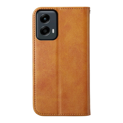 For Motorola Moto G Stylus 5G 2024 Cubic Grid Calf Texture Magnetic Leather Phone Case(Yellow) - Motorola Cases by buy2fix | Online Shopping UK | buy2fix