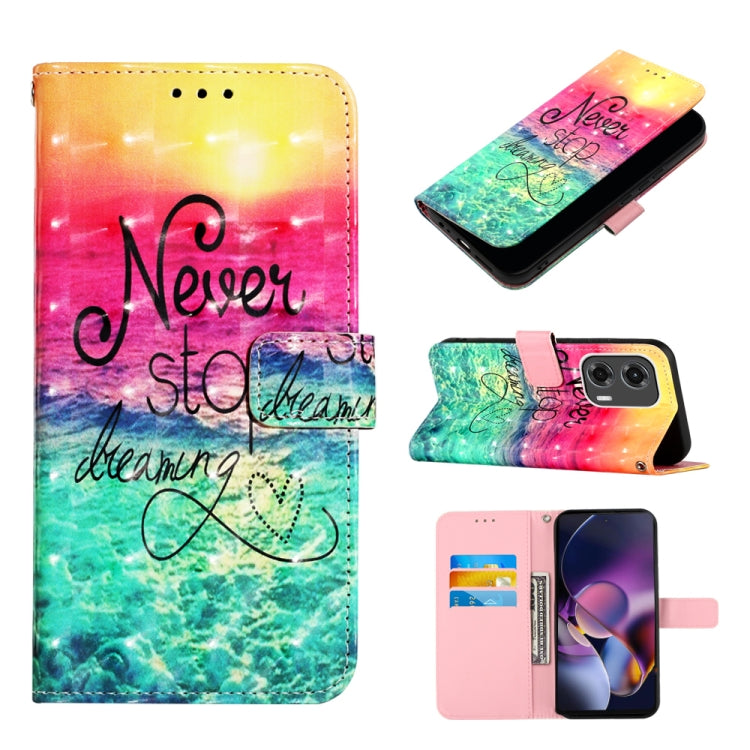 For Motorola Moto G Stylus 5G 2024 3D Painting Horizontal Flip Leather Phone Case(Chasing Dreams) - Motorola Cases by buy2fix | Online Shopping UK | buy2fix