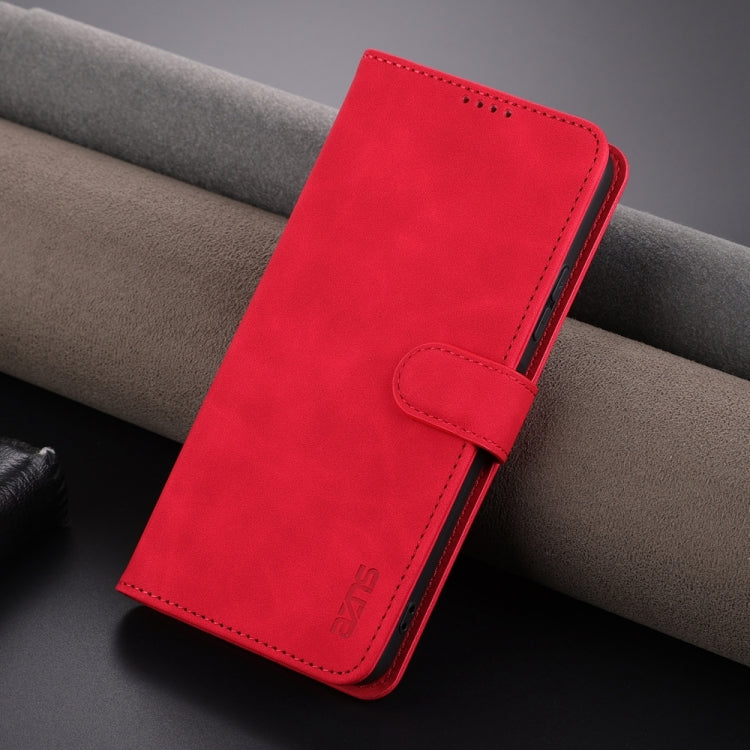 For Huawei P60 / P60 Pro AZNS Skin Feel Calf Texture Flip Leather Phone Case(Red) - Huawei Cases by AZNS | Online Shopping UK | buy2fix