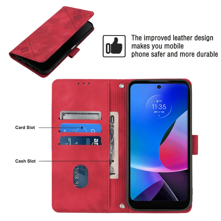 For Motorola Moto G Play 4G 2024 Skin Feel Embossed Leather Phone Case(Red) - Motorola Cases by buy2fix | Online Shopping UK | buy2fix