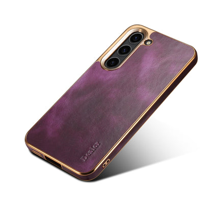 For Samsung Galaxy S23+ 5G Denior Oil Wax Leather Electroplating Phone Case(Purple) - Galaxy S23+ 5G Cases by Denior | Online Shopping UK | buy2fix