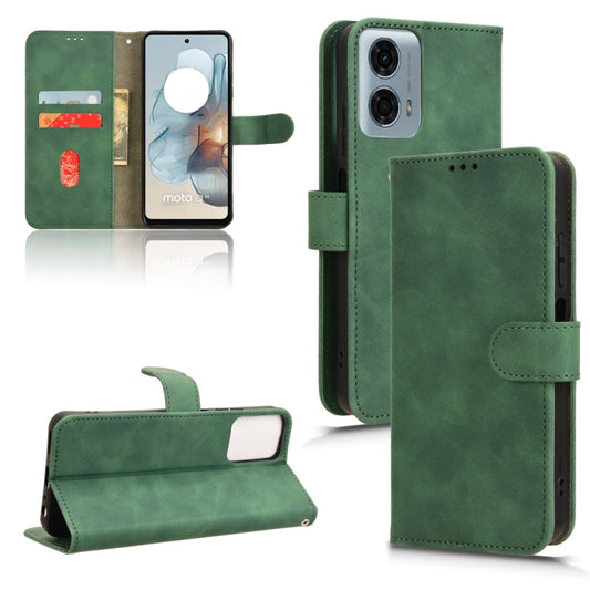 For Motorola Moto G Stylus 5G 2024 Skin Feel Magnetic Flip Leather Phone Case(Green) - Motorola Cases by buy2fix | Online Shopping UK | buy2fix