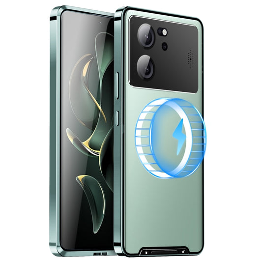 For Xiaomi Redmi K60 Ultra / 13T / 13T Pro Aromatherapy Magnetic Metal Phone Case(Green) - Redmi K60 Ultra Cases by buy2fix | Online Shopping UK | buy2fix