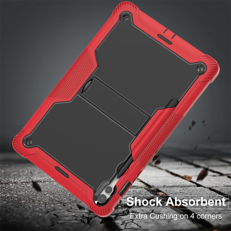 For Samsung Galaxy Tab S9+ Shockproof Silicone Hybrid PC Tablet Case with Holder(Black + Red) - Galaxy Tab S9+ Cases by buy2fix | Online Shopping UK | buy2fix