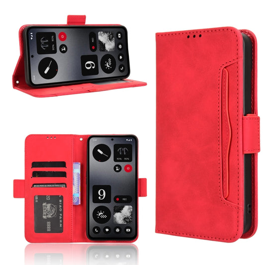 For Nothing CMF Phone 1 Skin Feel Calf Texture Card Slots Leather Phone Case(Red) - More Brand by buy2fix | Online Shopping UK | buy2fix