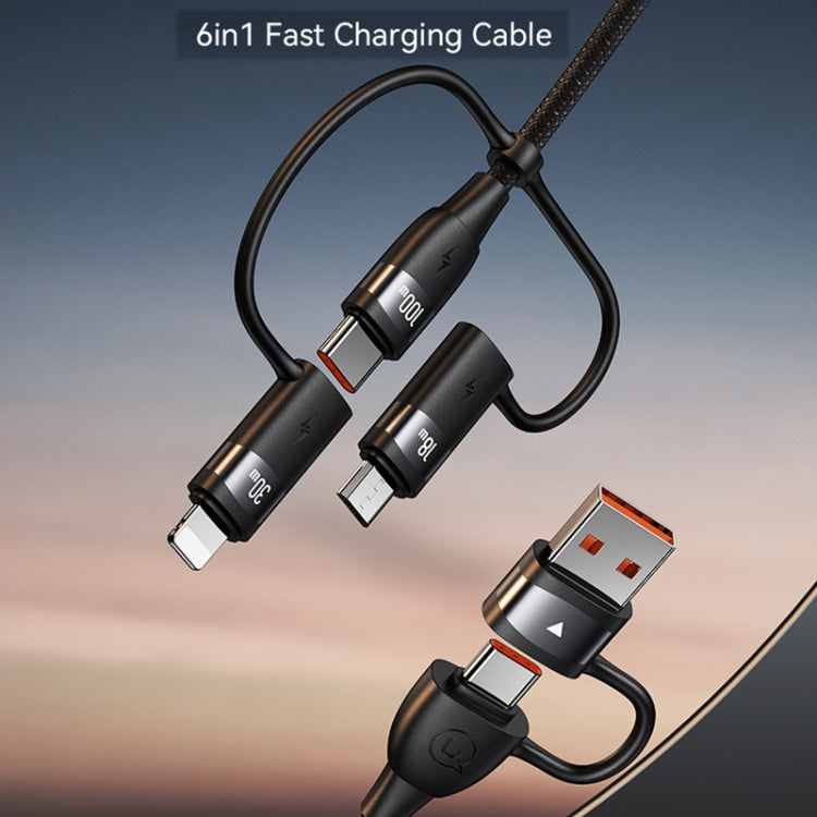 USAMS US-SJ645 U85 1.2m PD100W 6 in 1 Alloy Multifunctional Fast Charging Cable(Purple) - Multifunction Cable by USAMS | Online Shopping UK | buy2fix