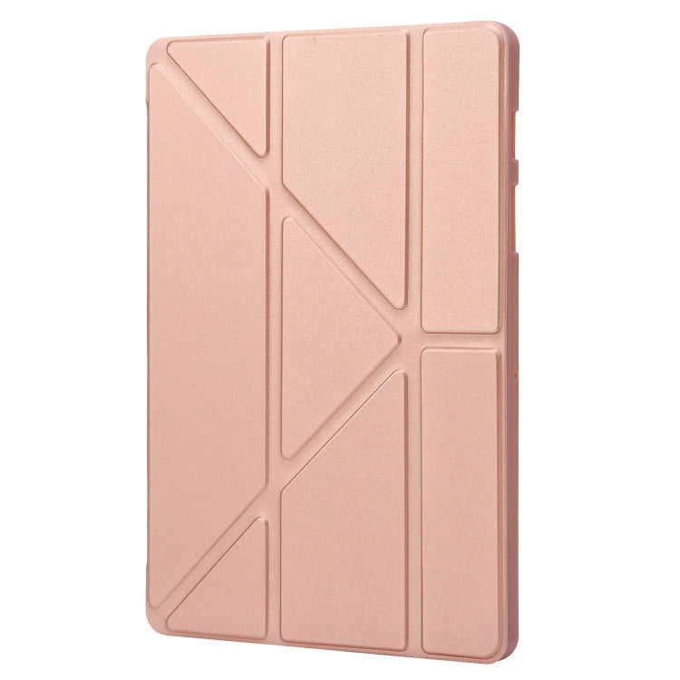 For Samsung Galaxy Tab S9+ Deformation Silicone Leather Tablet Case(Rose Gold) - Galaxy Tab S9+ Cases by buy2fix | Online Shopping UK | buy2fix