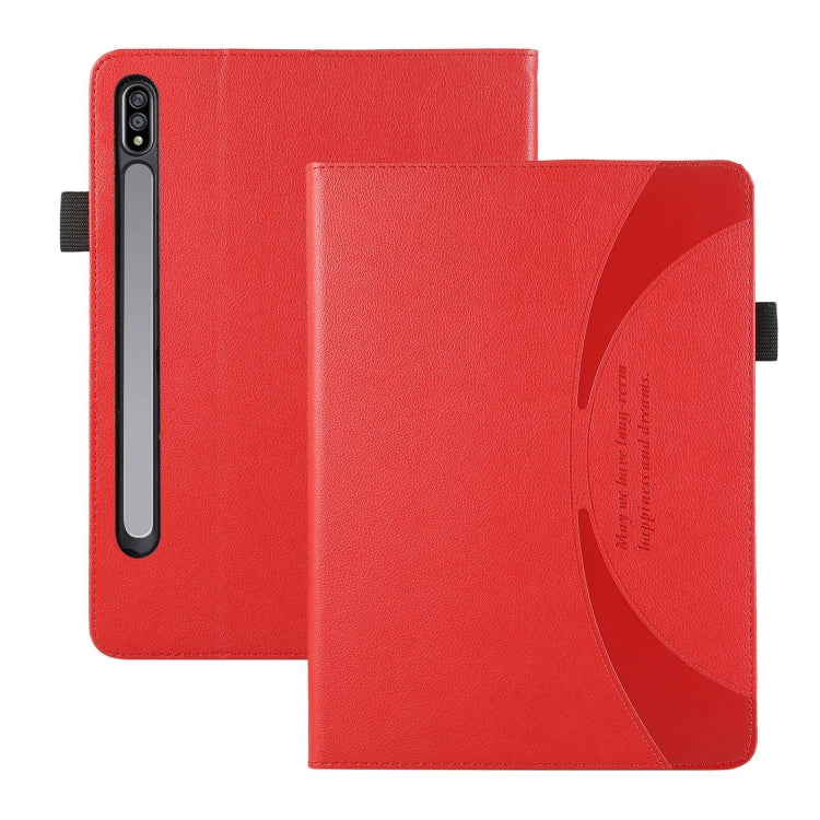 For Samsung Galaxy Tab S9 / S8 / S7 Litchi Texture Leather Sucker Tablet Case(Red) - Other Galaxy Tab PC by buy2fix | Online Shopping UK | buy2fix