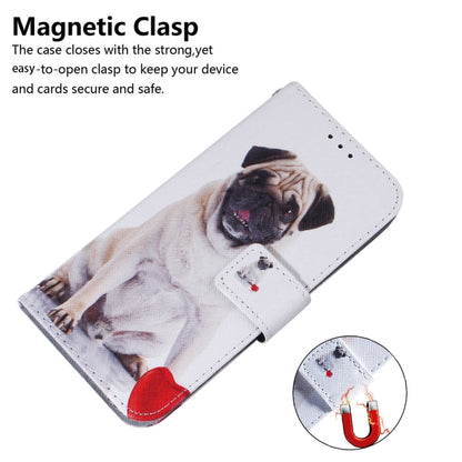 For Motorola Edge 2024 Coloured Drawing Flip Leather Phone Case(Pug) - Motorola Cases by buy2fix | Online Shopping UK | buy2fix