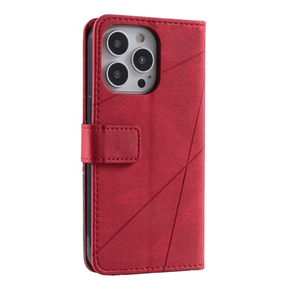 For iPhone 16 Pro Max Skin Feel Splicing Leather Phone Case(Red) - iPhone 16 Pro Max Cases by buy2fix | Online Shopping UK | buy2fix