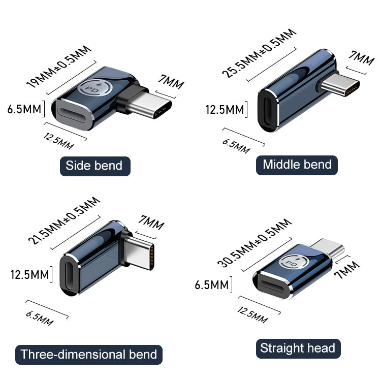 8 Pin to USB-C / Type-C Male Adapter Supports Charging & Data Transmission, Style:Middle Bend - Converter & Adapter by buy2fix | Online Shopping UK | buy2fix