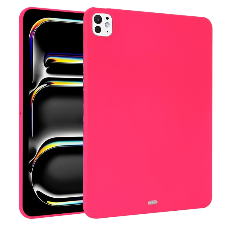 For iPad Pro 11 2024 Oil Spray Skin-friendly TPU Tablet Case(Rose Red) - iPad Pro 11 2024 Cases by buy2fix | Online Shopping UK | buy2fix