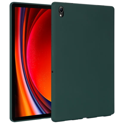 For Samsung Galaxy Tab S9 Oil Spray Skin-friendly TPU Tablet Case(Deep Green) - Galaxy Tab S9 Cases by buy2fix | Online Shopping UK | buy2fix