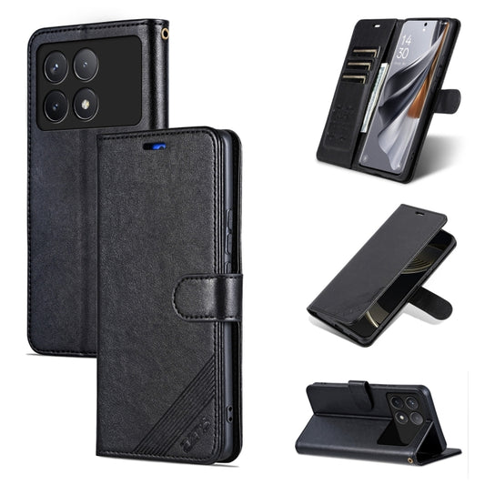 For Xiaomi Redmi K70 / K70 Pro AZNS Sheepskin Texture Flip Leather Phone Case(Black) - K70 Pro Cases by AZNS | Online Shopping UK | buy2fix