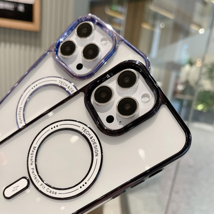 For iPhone 11 Pro Max MagSafe Magnetic Transparent TPU Electroplated Phone Case(Purple) - iPhone 11 Pro Max Cases by buy2fix | Online Shopping UK | buy2fix