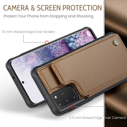 For Samsung Galaxy S20+ CaseMe C22 Card Slots Holder RFID Anti-theft Phone Case(Brown) - Galaxy Phone Cases by CaseMe | Online Shopping UK | buy2fix