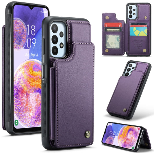 For Samsung Galaxy A23 CaseMe C22 Card Slots Holder RFID Anti-theft Phone Case(Purple) - Galaxy Phone Cases by CaseMe | Online Shopping UK | buy2fix