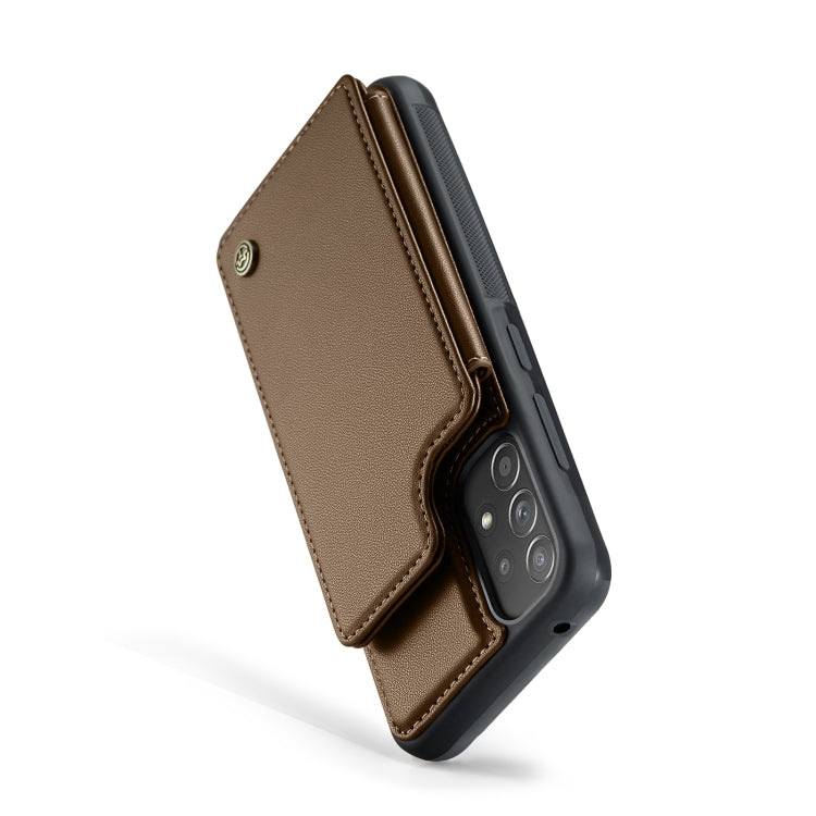 For Samsung Galaxy A52 4G/5G/A52s 5G CaseMe C22 Card Slots Holder RFID Anti-theft Phone Case(Brown) - Galaxy Phone Cases by CaseMe | Online Shopping UK | buy2fix