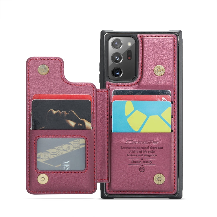 For Samsung Galaxy Note20 Ultra CaseMe C22 Card Slots Holder RFID Anti-theft Phone Case(Wine Red) - Galaxy Note20 Ultra Cases by CaseMe | Online Shopping UK | buy2fix