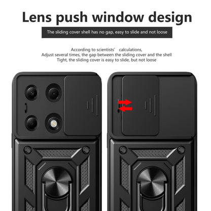 For Xiaomi Redmi Note 13 Pro 4G Global Sliding Camera Cover Design TPU Hybrid PC Phone Case(Black) - Note 13 Pro Cases by buy2fix | Online Shopping UK | buy2fix