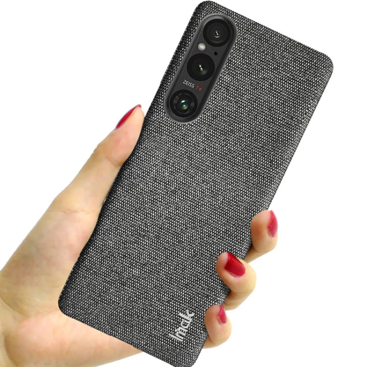 For Sony Xperia 1 V imak Ruiyi Series Cloth Texture PU + PC Phone Case(Dark Grey) - Sony Cases by imak | Online Shopping UK | buy2fix