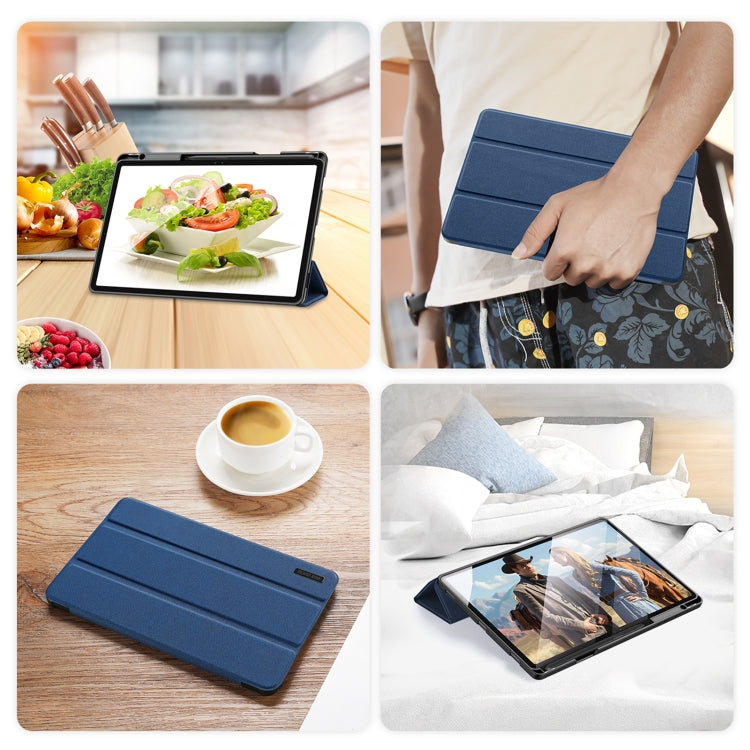 For Samsung Galaxy Tab S10+ DUX DUCIS Domo Series Magnetic Flip Leather Tablet Case(Blue) - Other Galaxy Tab PC by DUX DUCIS | Online Shopping UK | buy2fix