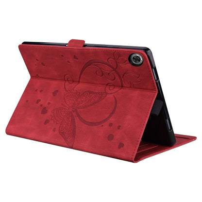 For Samsung Galaxy Tab A9+ Love Butterfly Embossed Leather Tablet Case(Red) - Galaxy Tab A9+ by buy2fix | Online Shopping UK | buy2fix