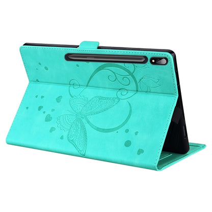 For Samsung Galaxy Tab S9 FE Love Butterfly Embossed Leather Tablet Case(Mint Green) - Other Galaxy Tab PC by buy2fix | Online Shopping UK | buy2fix