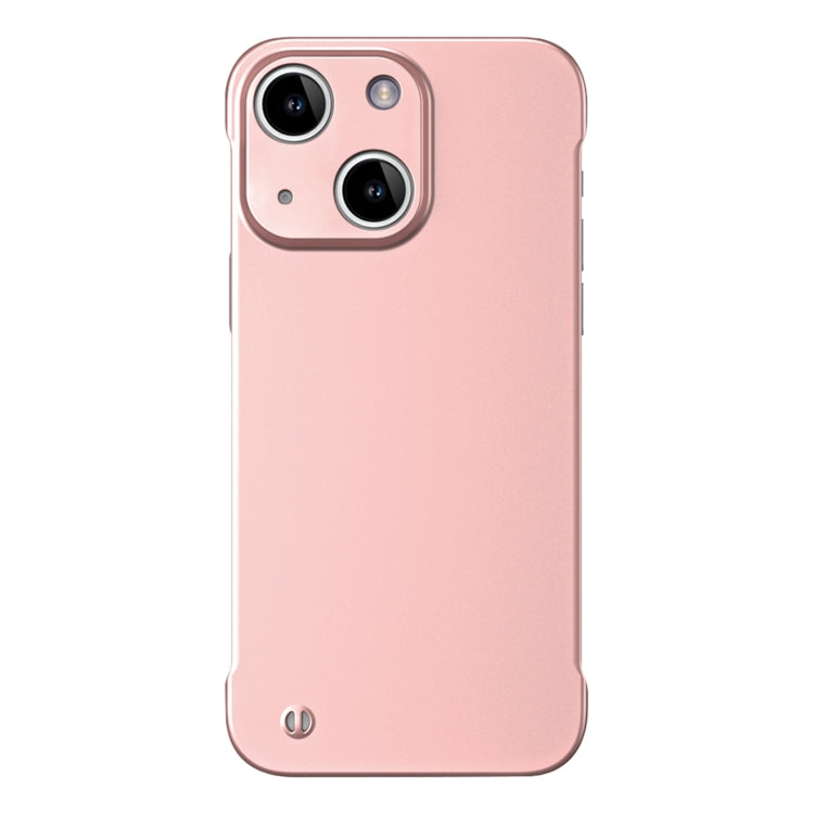 For iPhone 15 Plus Frameless Metallic Paint Hybrid PC Phone Case(Rose Gold) - iPhone 15 Plus Cases by buy2fix | Online Shopping UK | buy2fix