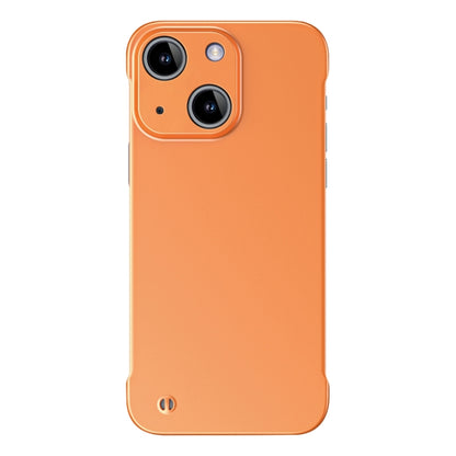 For iPhone 14 Plus Frameless Metallic Paint Hybrid PC Phone Case(Orange) - iPhone 14 Plus Cases by buy2fix | Online Shopping UK | buy2fix