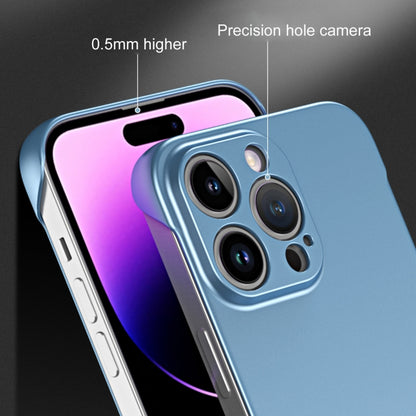 For iPhone 14 Pro Frameless Metallic Paint Hybrid PC Phone Case(Sierra Blue) - iPhone 14 Pro Cases by buy2fix | Online Shopping UK | buy2fix