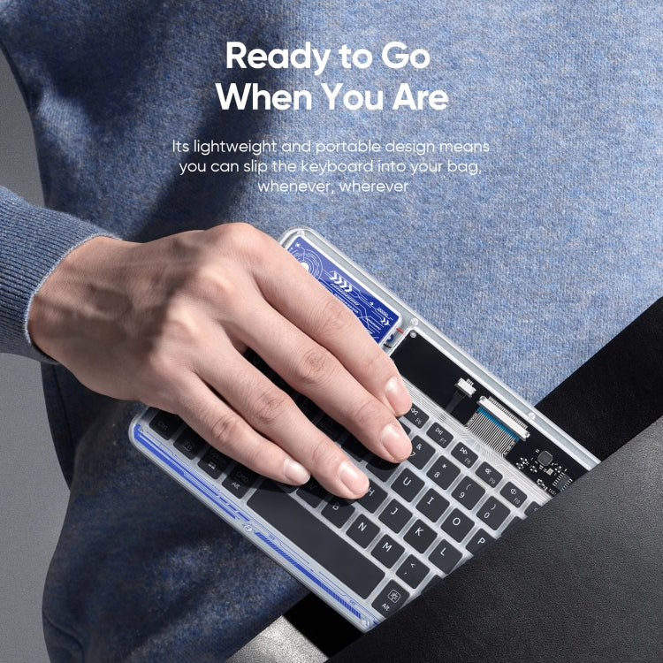 DUX DUCIS CK Series Crystal Transparent Wireless Bluetooth Keyboard - Universal Keyboard by DUX DUCIS | Online Shopping UK | buy2fix