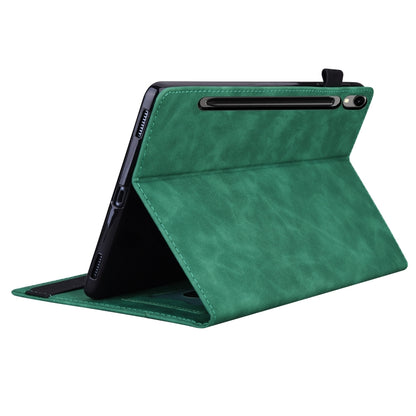 For Samsung Galaxy Tab S9 FE Splicing Shockproof Leather Tablet Case(Green) - Galaxy Tab S9 FE by buy2fix | Online Shopping UK | buy2fix