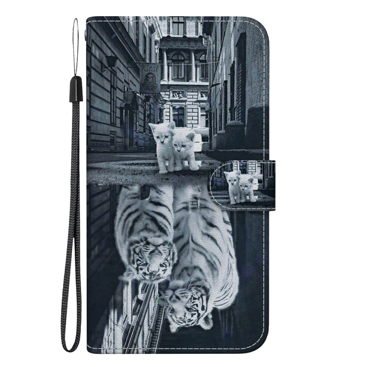 For OnePlus 13 Crystal Texture Colored Drawing Leather Phone Case(Cat Tiger Reflection) - OnePlus Cases by buy2fix | Online Shopping UK | buy2fix