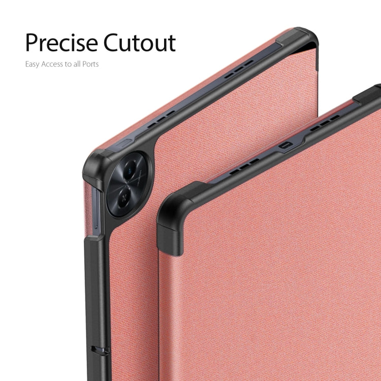 For Realme Pad 2 11.5 DUX DUCIS Domo Series Magnetic Flip Leather Tablet Case(Pink) - Realme by DUX DUCIS | Online Shopping UK | buy2fix