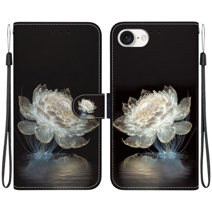 For iPhone SE 2024 Crystal Texture Colored Drawing Leather Phone Case(Crystal Peony) - More iPhone Cases by buy2fix | Online Shopping UK | buy2fix