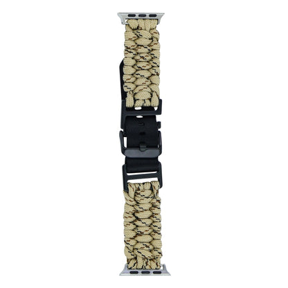 For Apple Watch Ultra 49mm Paracord Plain Braided Webbing Buckle Watch Band(Khaki Camouflage) - Watch Bands by buy2fix | Online Shopping UK | buy2fix