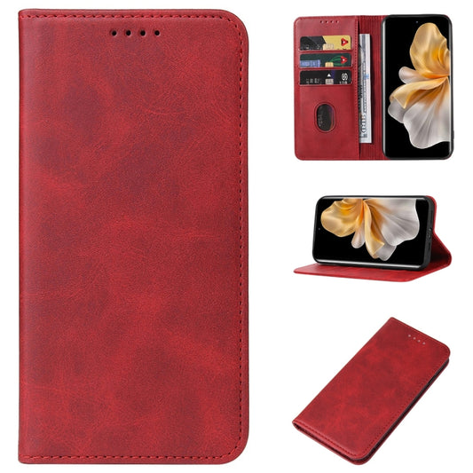 For vivo S18 Pro Magnetic Closure Leather Phone Case(Red) - S18 Pro Cases by buy2fix | Online Shopping UK | buy2fix